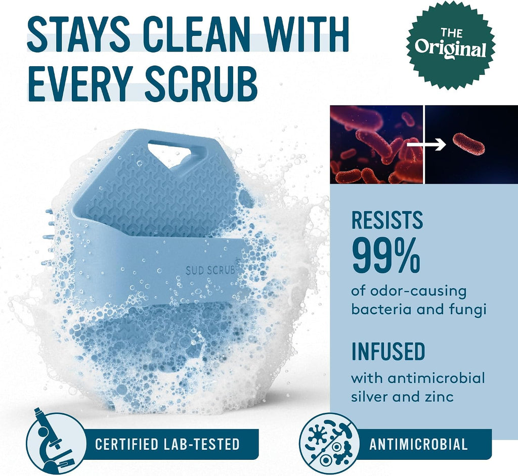 Sud Scrub® Depurador corporal de silicona antimicrobiano, cepillo e...