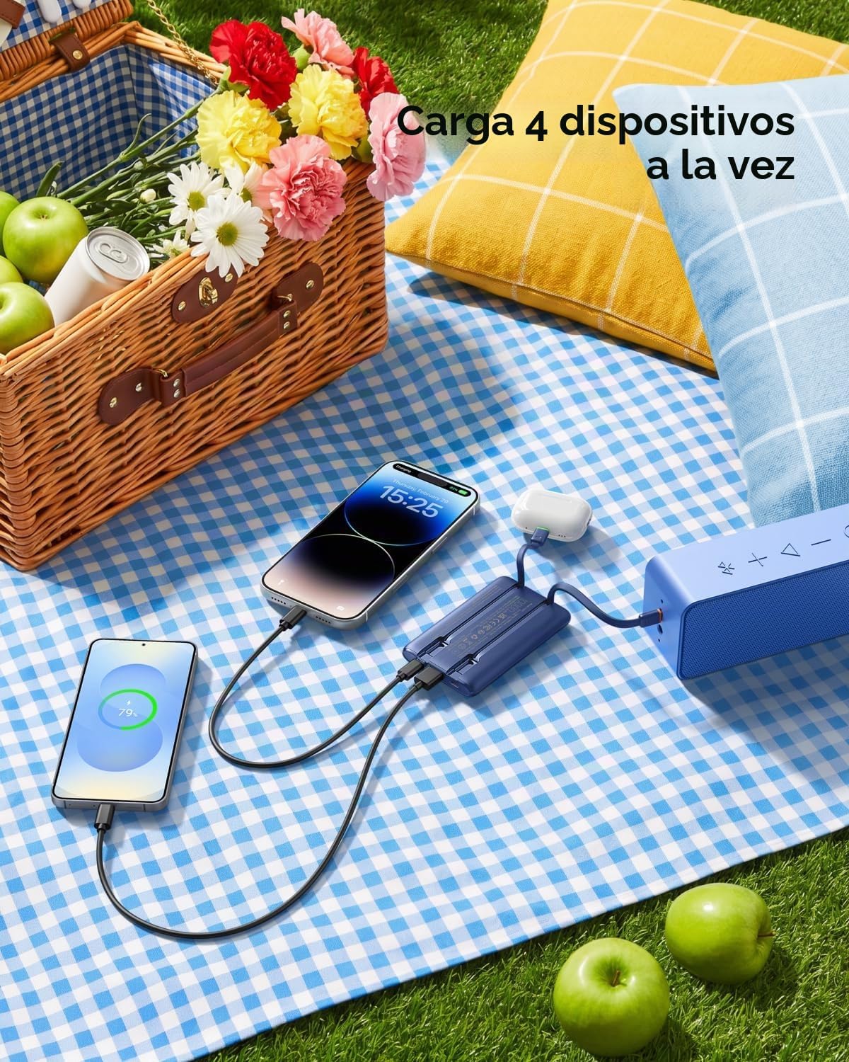 VEGER Cargador portátil de carga rápida de 10000mAh 0.4lb con cable...