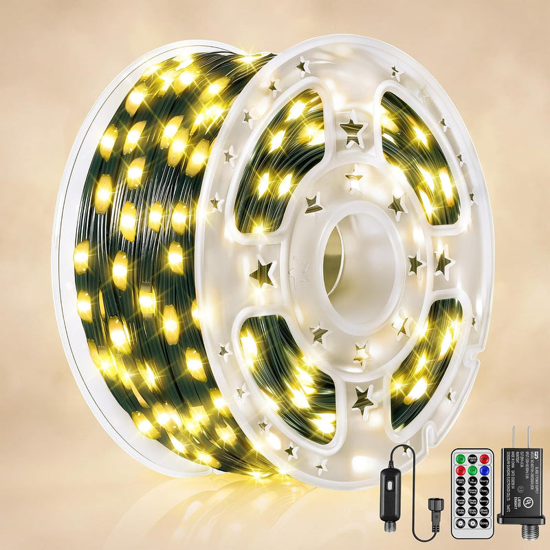 200 luces LED de Navidad de 66 pies IP67 impermeables, blanco cálid...
