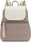 Calvin Klein Mochila Elaine Signature con solapa para mujer, Tamaño único