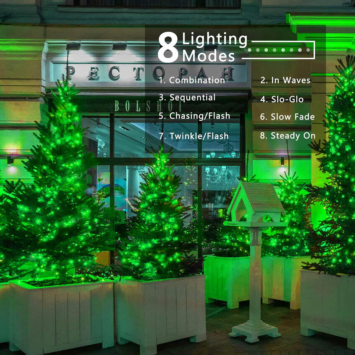 Luces navideñas para exteriores Brizled, color verde, mini cadena d...