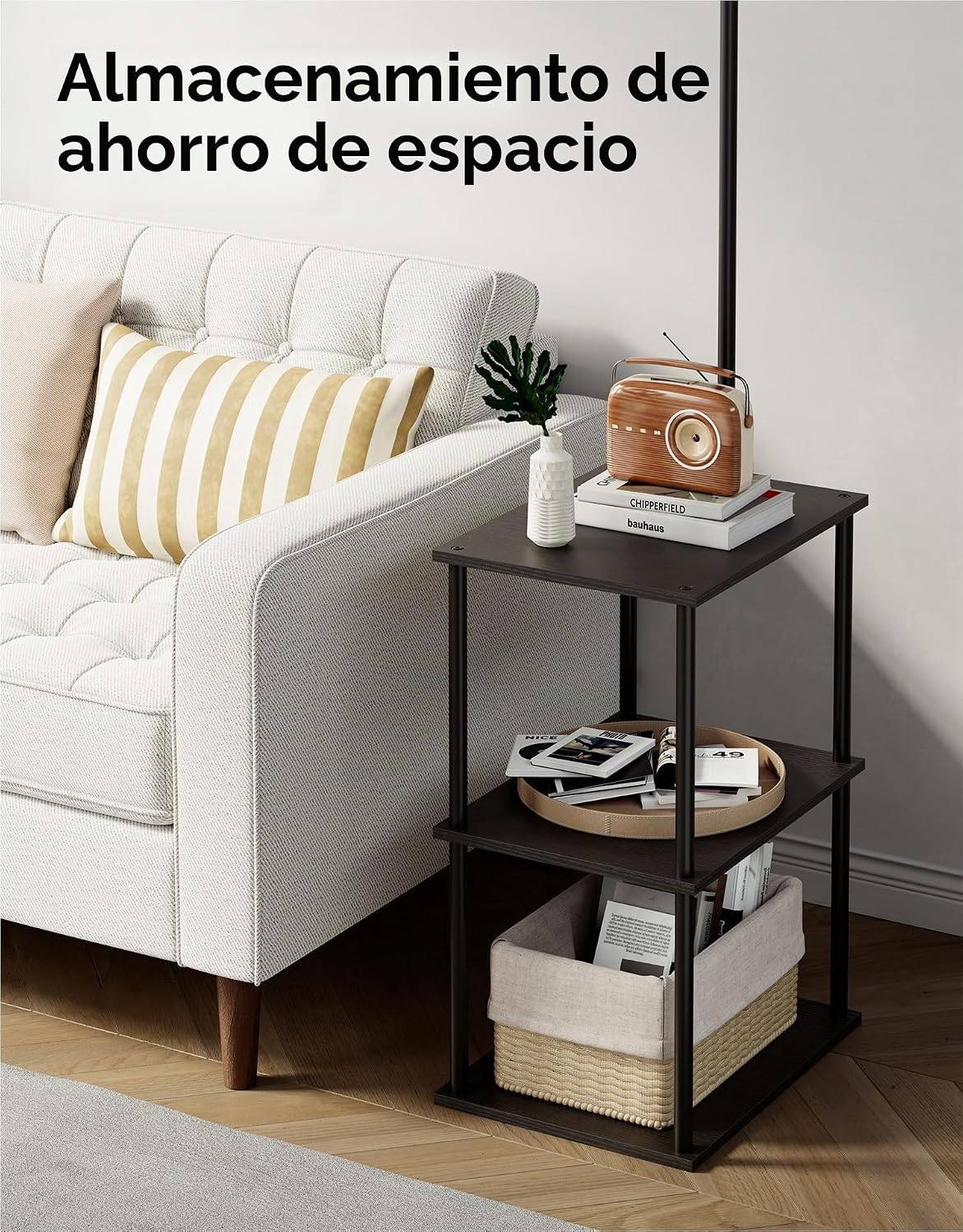 PARTPHONER Lámpara de pie con mesa, mesita de noche con lámpara, me...