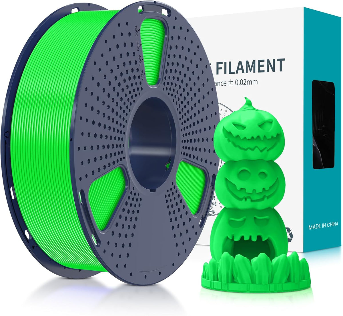 SUNLU Filamento de impresora 3D PLA fluorescente, 0.07 in, verde |...