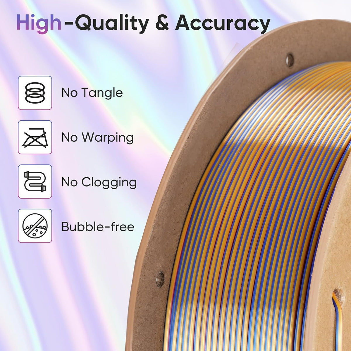 ERYONE HS Seda Cuádruple Color Filamento PLA para Impresora 3D de 0...