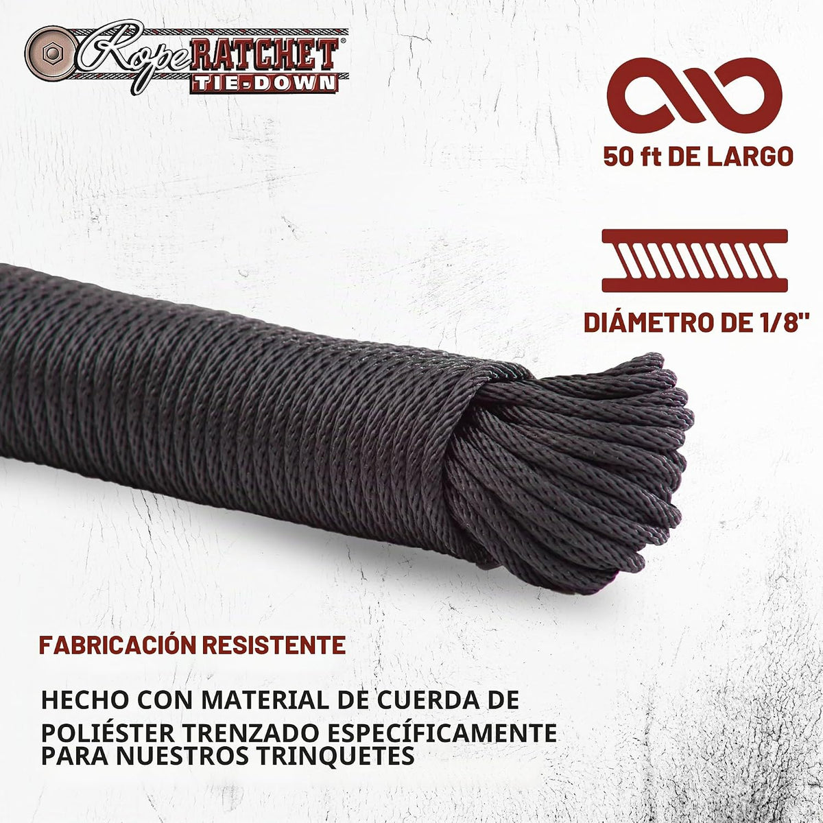 Rope Ratchet Cable de amarre 3\/16, cuerda de utilidad trenzada de...