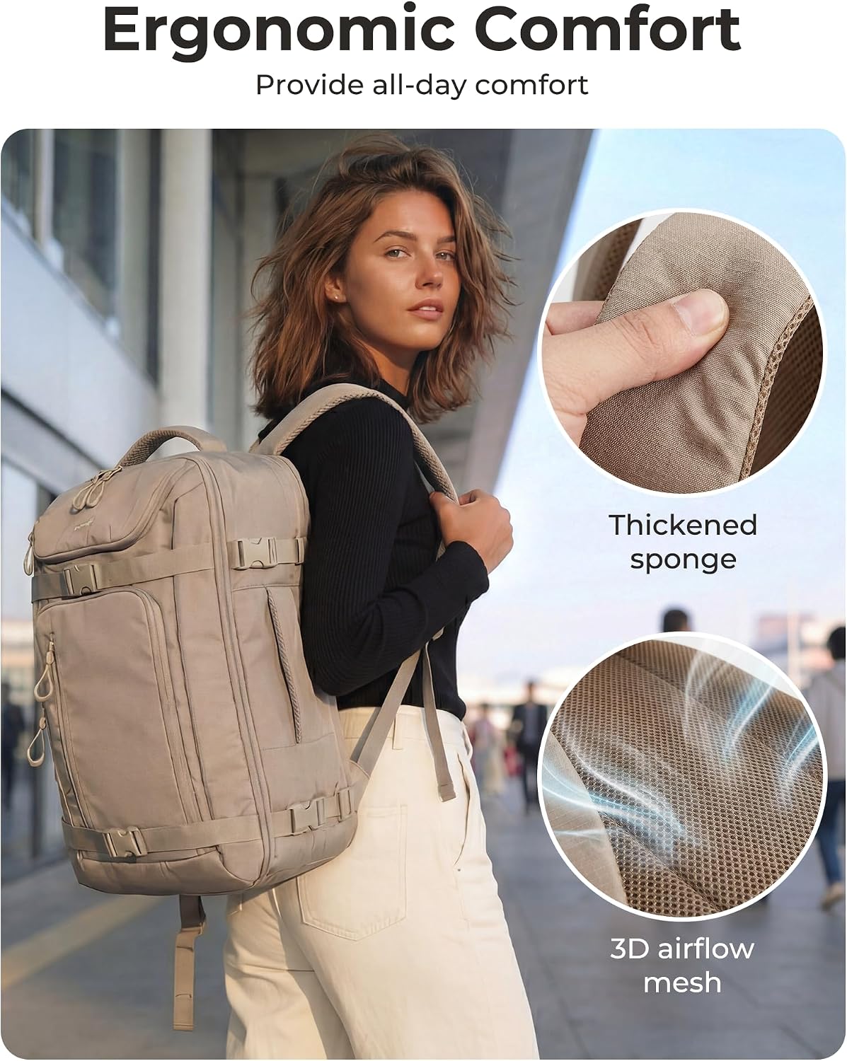 Mochila de viaje BAGSMART para mujeres y hombres, mochila de transp...