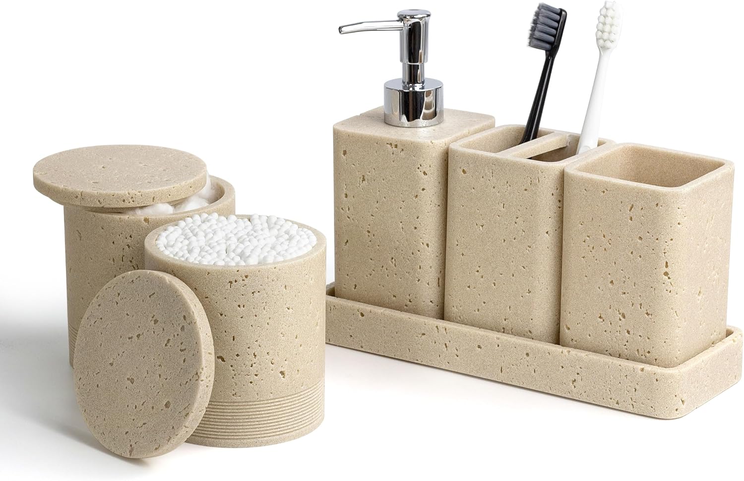 Juego de accesorios de baño, juego de baño de 6 piezas con soportes...