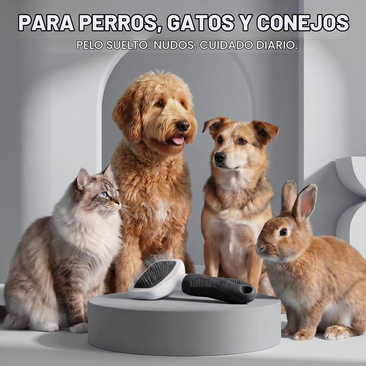Poodle Pet Slicker Brush \u2013 Para perros, gatos y conejos \u2013...