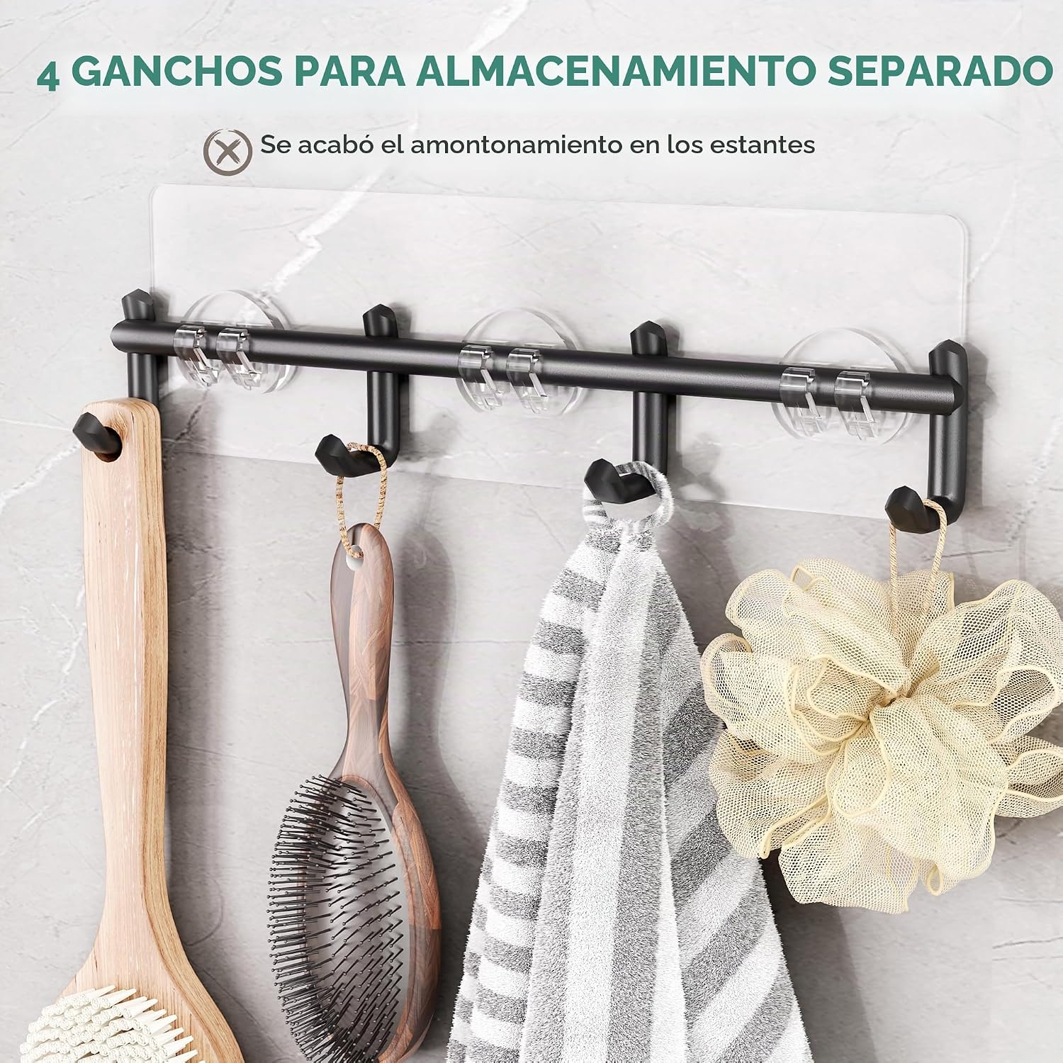 Veken Paquete de 6 organizadores de ducha con ganchos, organizadore...