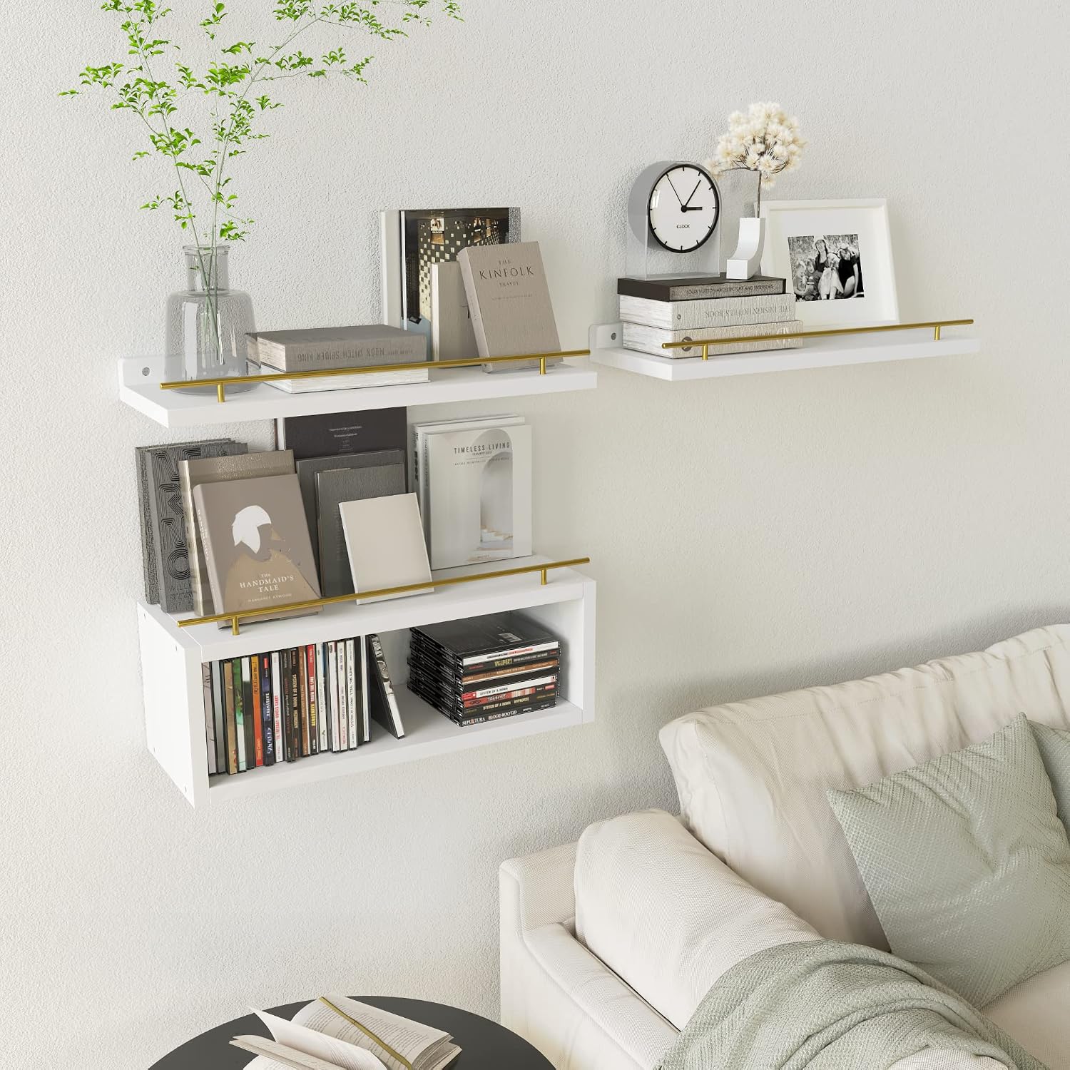 WOPITUES Estantes flotantes para pared con estante de cubo, estante...