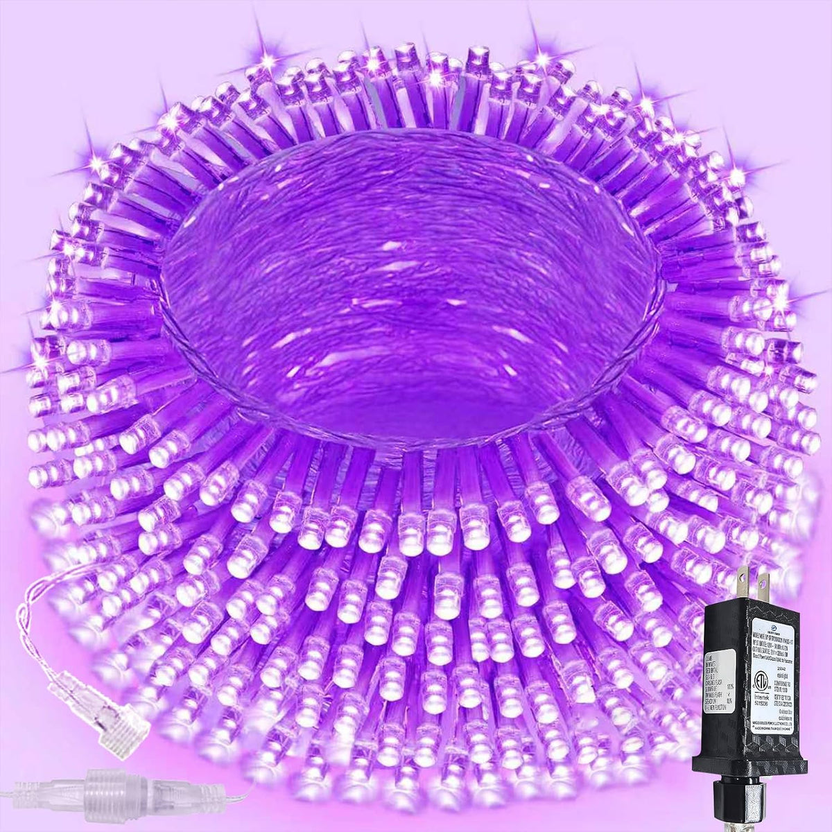 Guirnalda de 200 luces LED conectables, luces de Navidad de 66 pies...