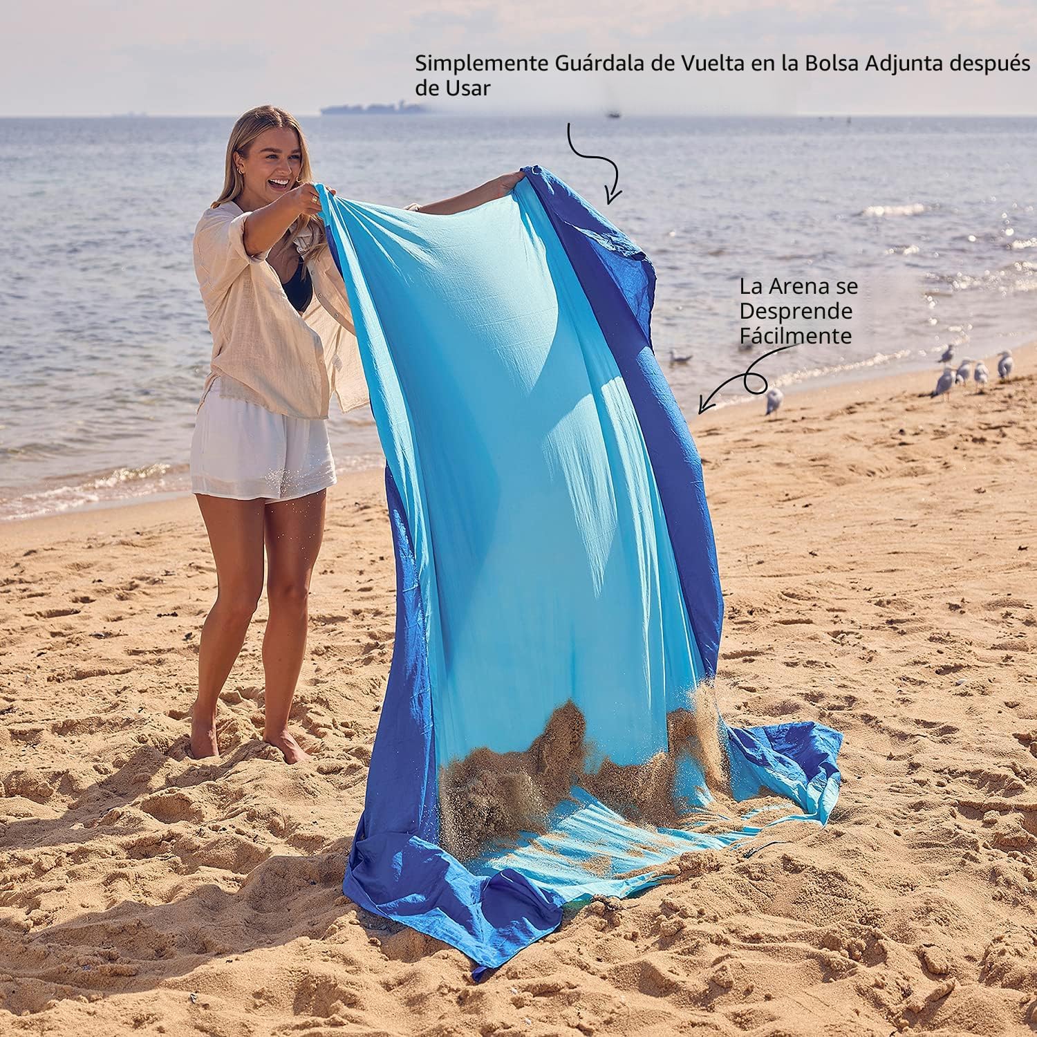 WEKAPO Manta de Playa Resistente a la Arena e Impermeable, Alfombri...