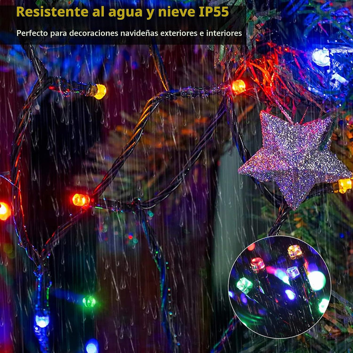 MZD8391 Luces LED de Navidad de 170 pies, 500 luces LED para interi...