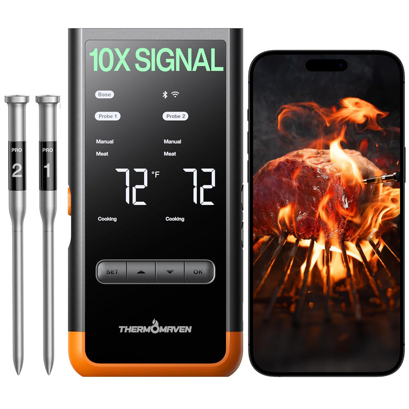 Termómetro inalámbrico para carne ThermoMaven Sub-1G, termómetro Wi...