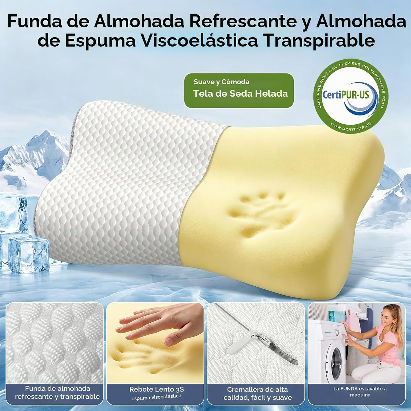 Almohada cervical para el cuello para aliviar el dolor, almohadas d...
