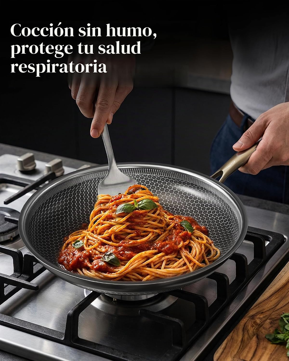 XBM Sartén antiadherente con tapa de 10 pulgadas, panal, sin PFAS,...