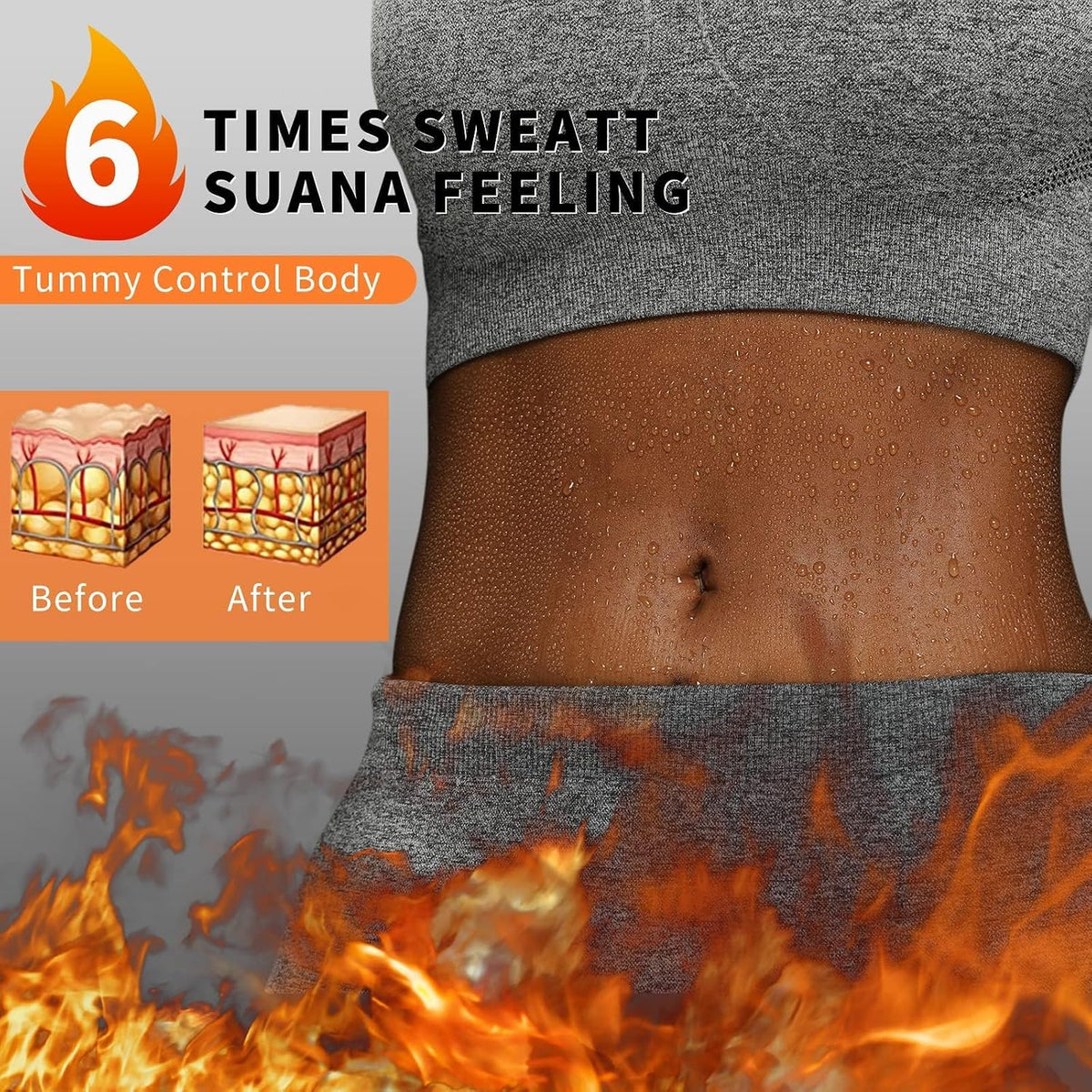 Huiming - Traje de sauna para mujer, reductor de cintura para entre...