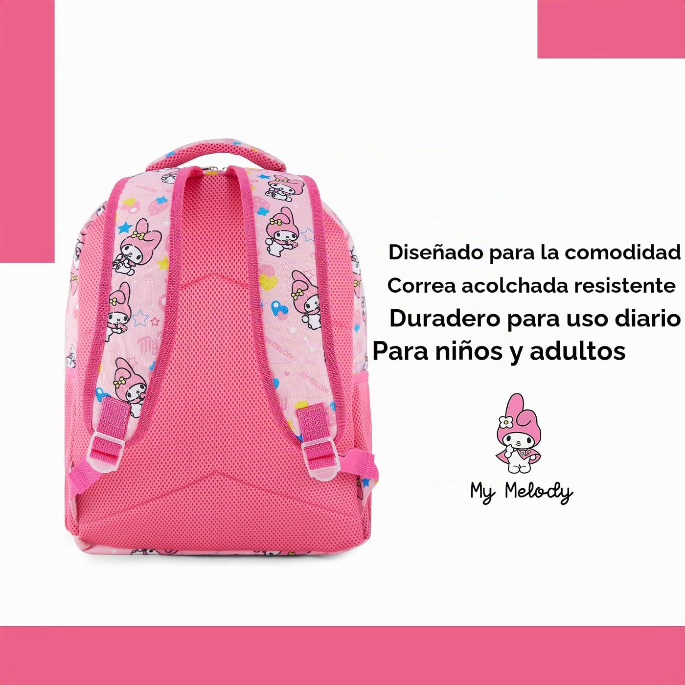 Mochila escolar completa Hello Kitty - My Melody, Kuromi, Keroppi,...