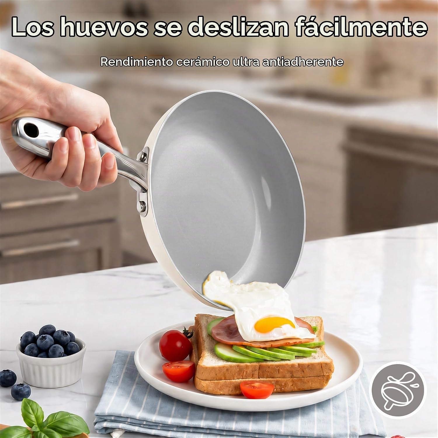 MICHELANGELO Juego de ollas y sartenes antiadherentes - Juego de ut...
