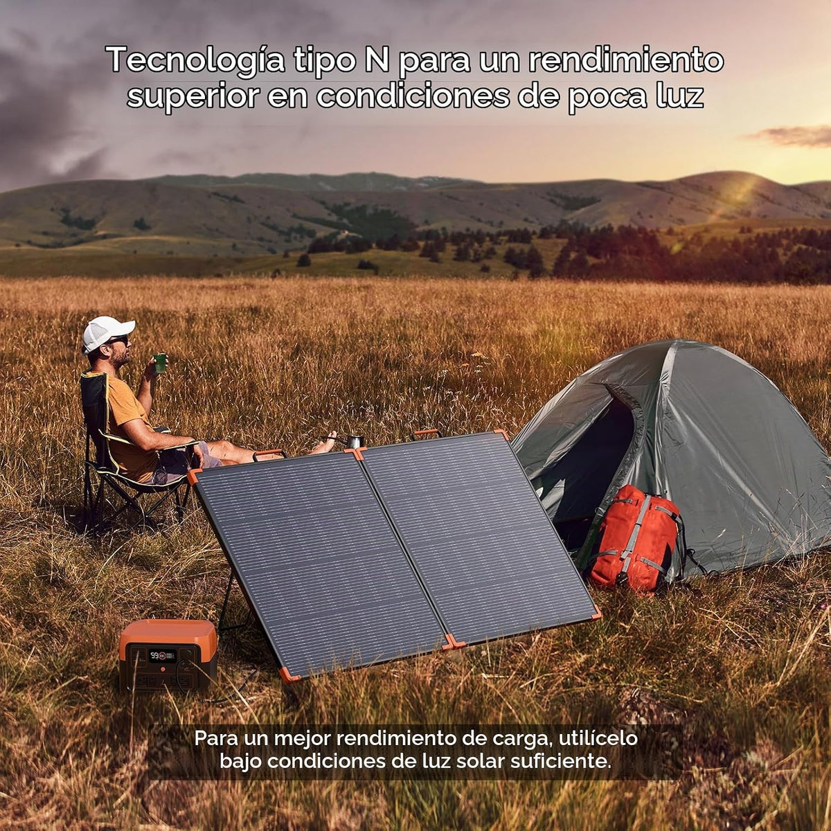 ZOUPW Panel solar portátil 180W tipo N 16BB para central eléctrica...