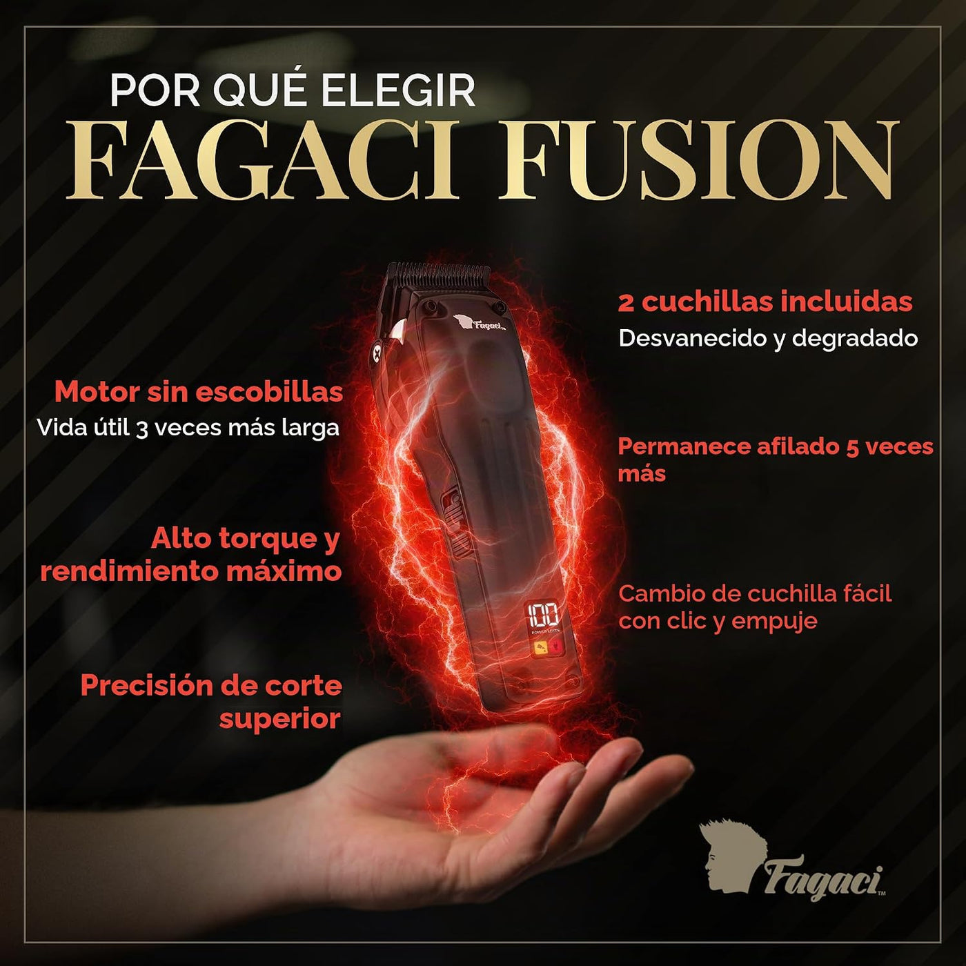 Fagaci Cortadora de pelo profesional para hombres, kit de peluquero...