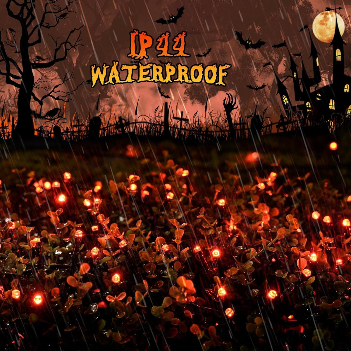 JMEXSUSS 250 luces LED naranjas para Halloween, luces de Halloween...