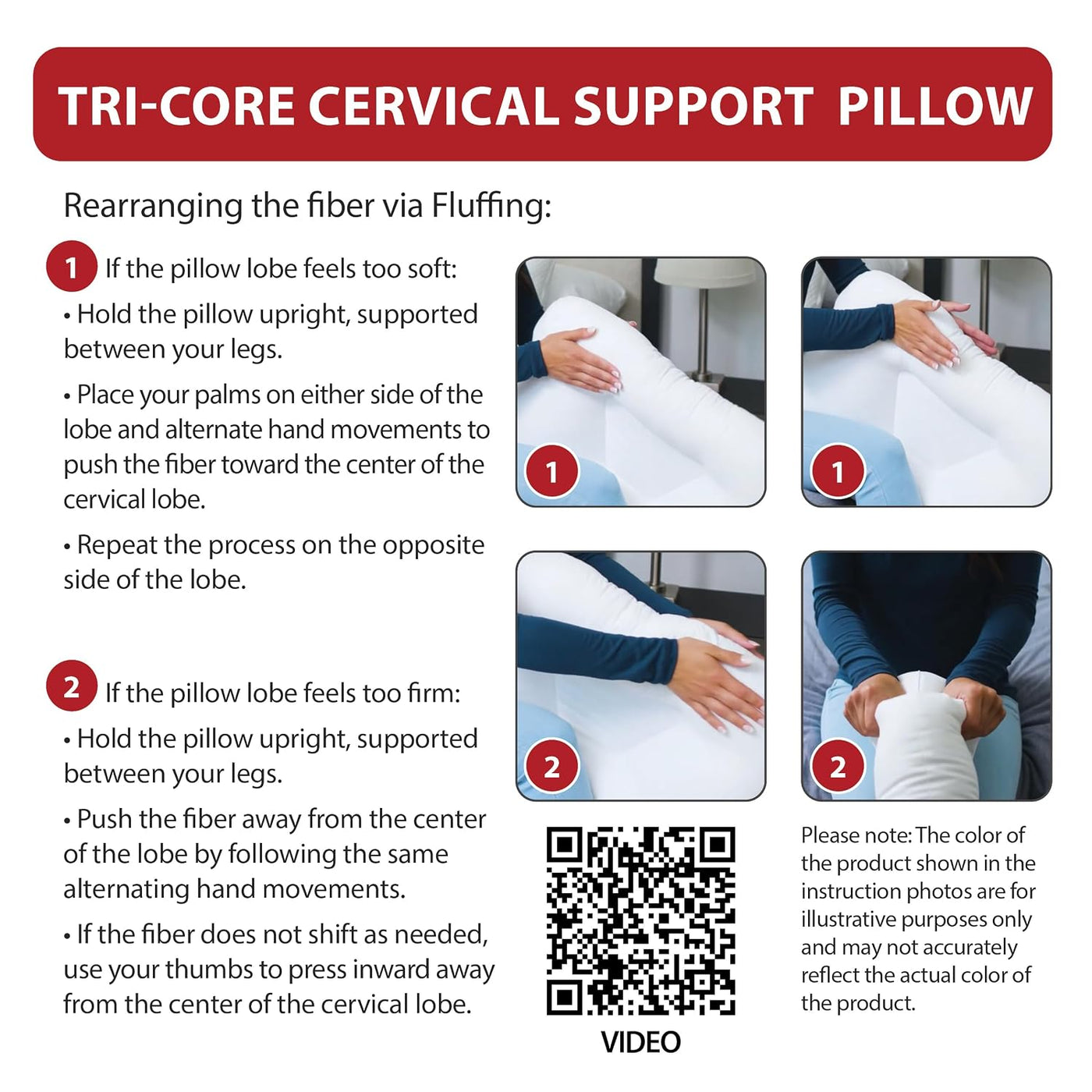 Almohada ergonómica Tri-Core para aliviar el dolor de cuello, tamañ...