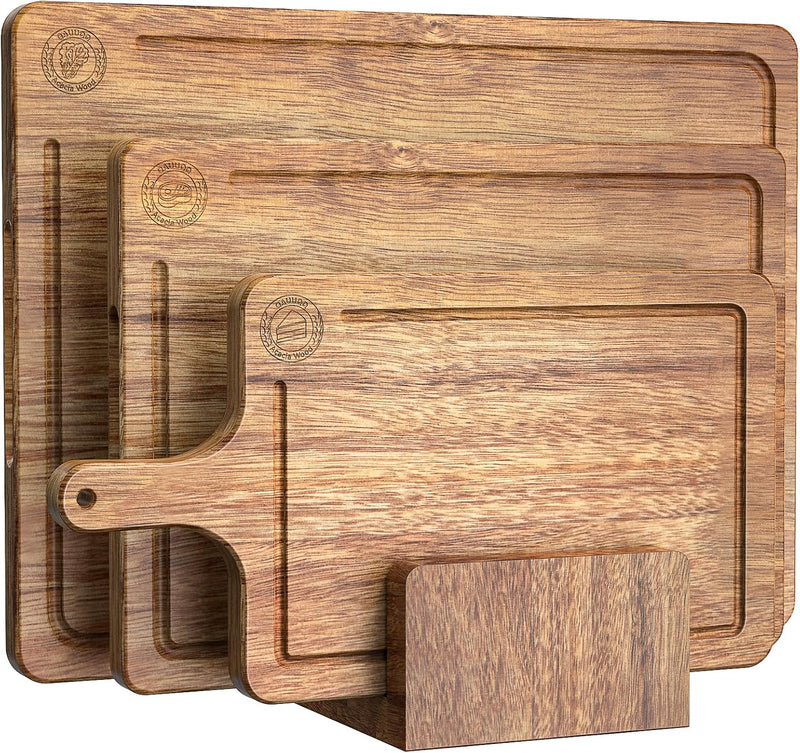 Juego de 3 tablas de cortar de madera de acacia, tablas de cortar n...
