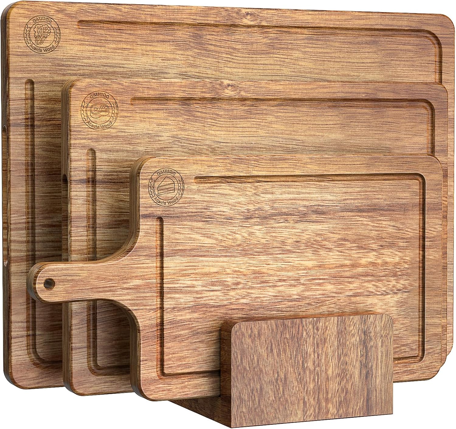 Juego de 3 tablas de cortar de madera de acacia, tablas de cortar n...