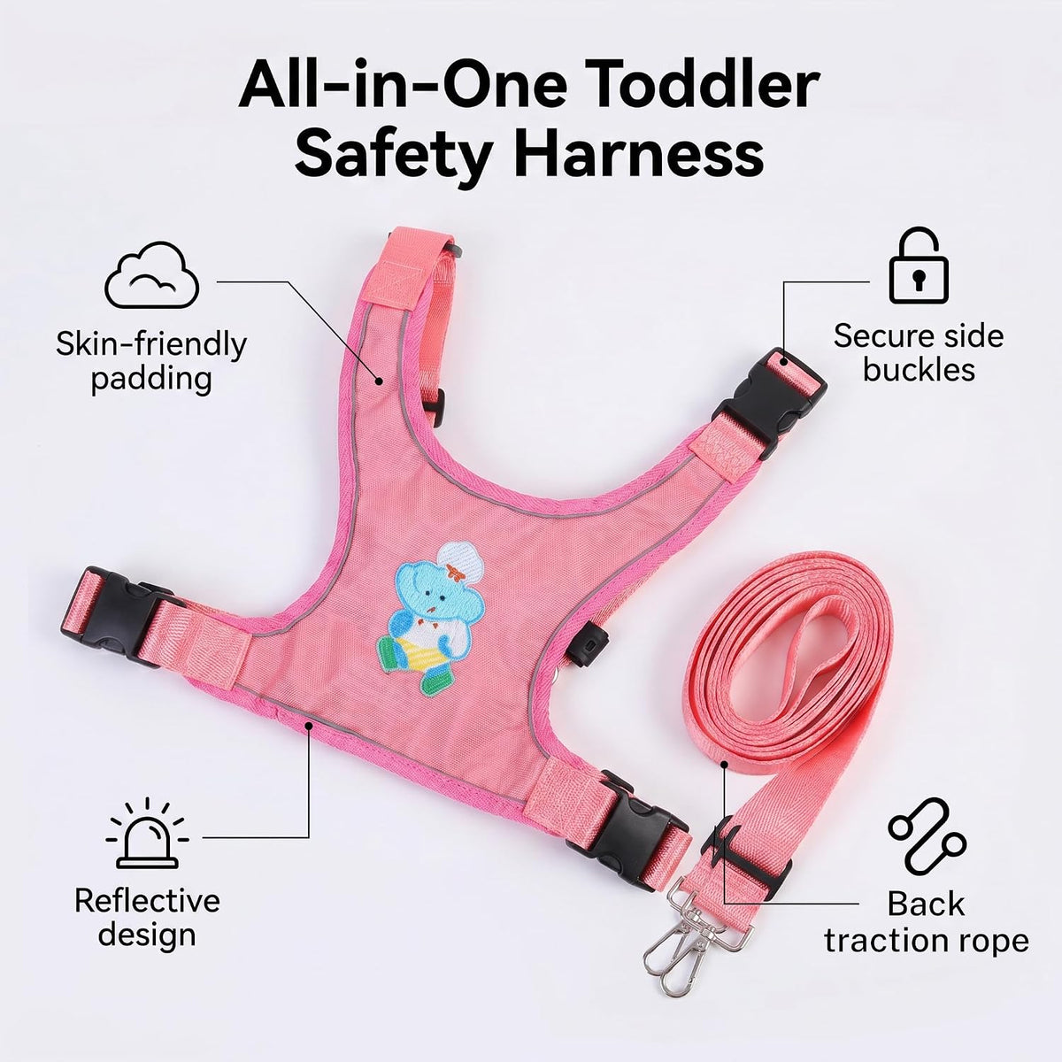 Arnés de seguridad para caminar con correa para niños mayores de 6...