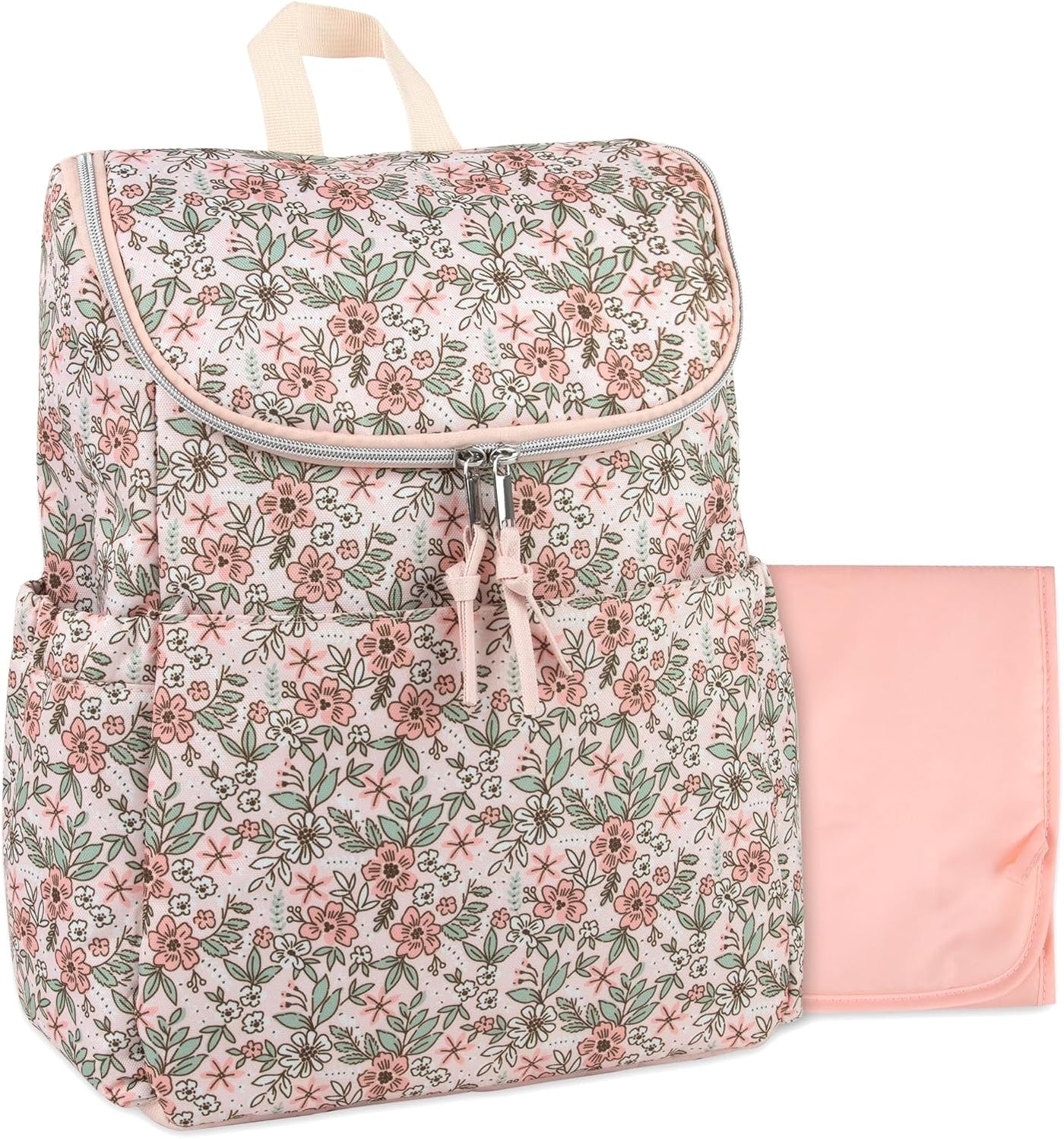Mochila multifuncional para pañales florales y bolsa de viaje para...