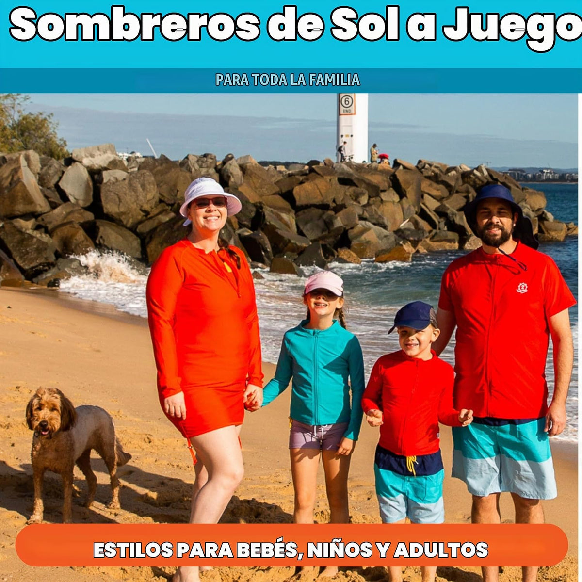 SwimZip, sombrero unisex para niños, ala ancha, protección solar FP...