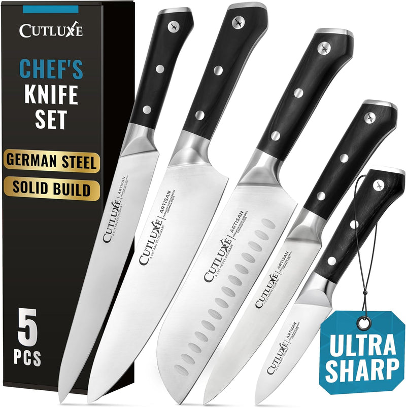 Cutluxe Cuchillos de Cocina, Juego de 5 Cuchillos de Chef \u2013 Ac...