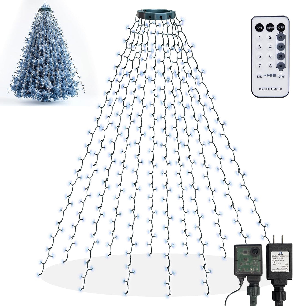 Dazzle Bright Luces para árbol de Navidad, 448 luces LED para decor...