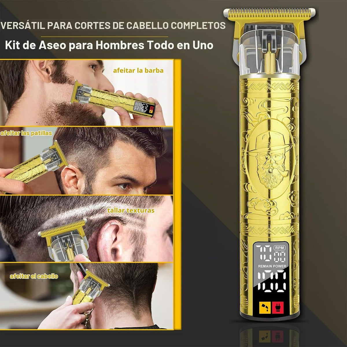 LQT Cortadora de pelo profesional inalámbrica para hombres, juego d...