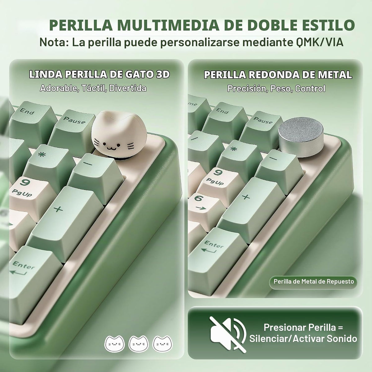 YUNZII Teclado mecánico inalámbrico B98 PRO 96% (verde mate, interr...