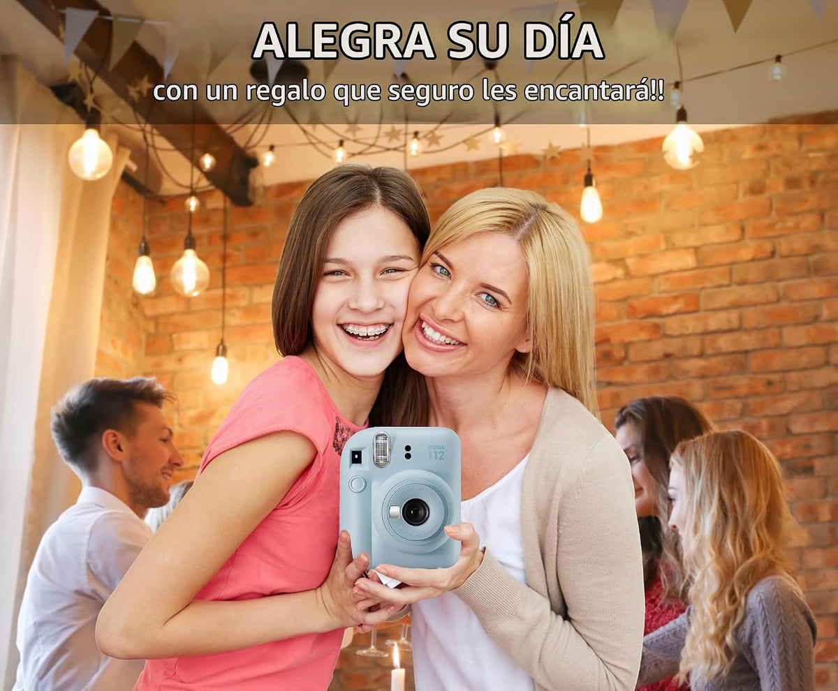 Fujifilm Cámara de película instantánea Instax Mini 12 (rosa flor)...