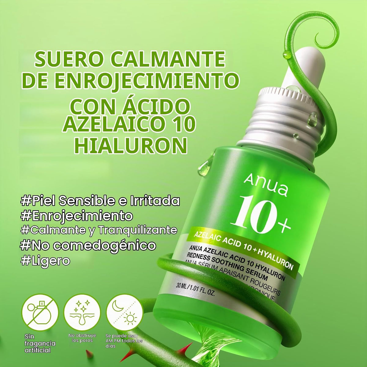 Anua Dúo de cuidado de en | Suero calmante de enrojecimiento de hia...