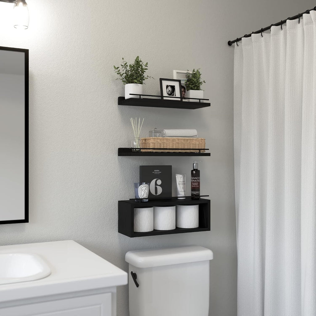 WOPITUES Estantes flotantes para pared con estante de cubo, estante...