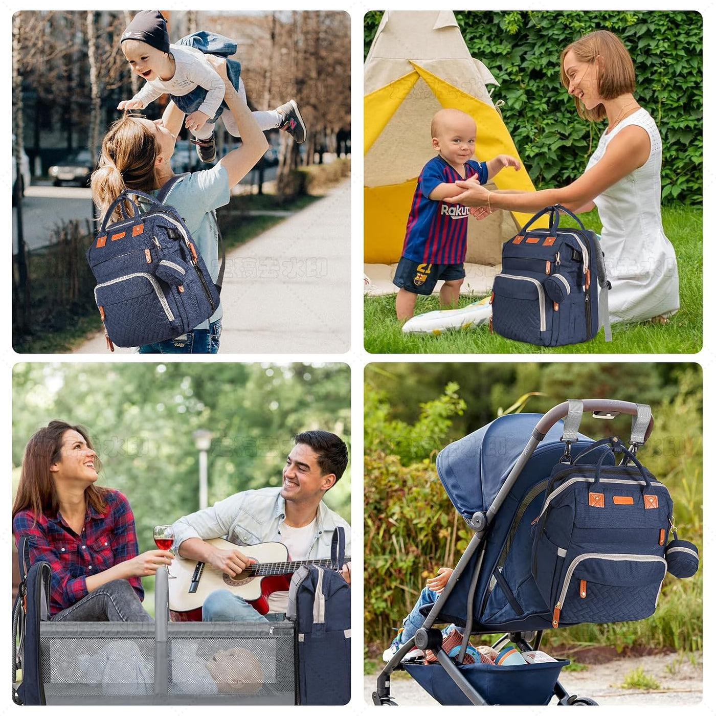 Mochila para pañales para bebé, con estación de cambio de pañales,...