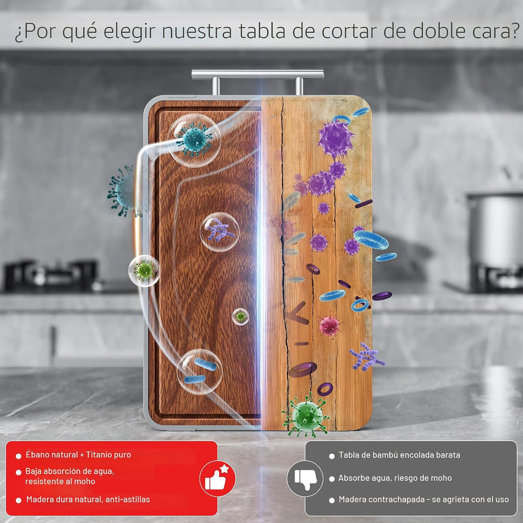 Tablas de cortar de titanio para cocina, tabla de cortar de madera...