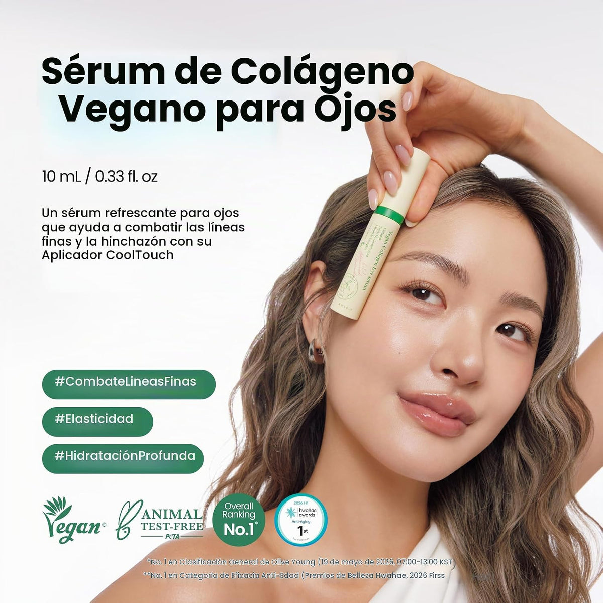 Suero para ojos de colágeno vegano AXIS-Y con 2% de niacinamida, pé...