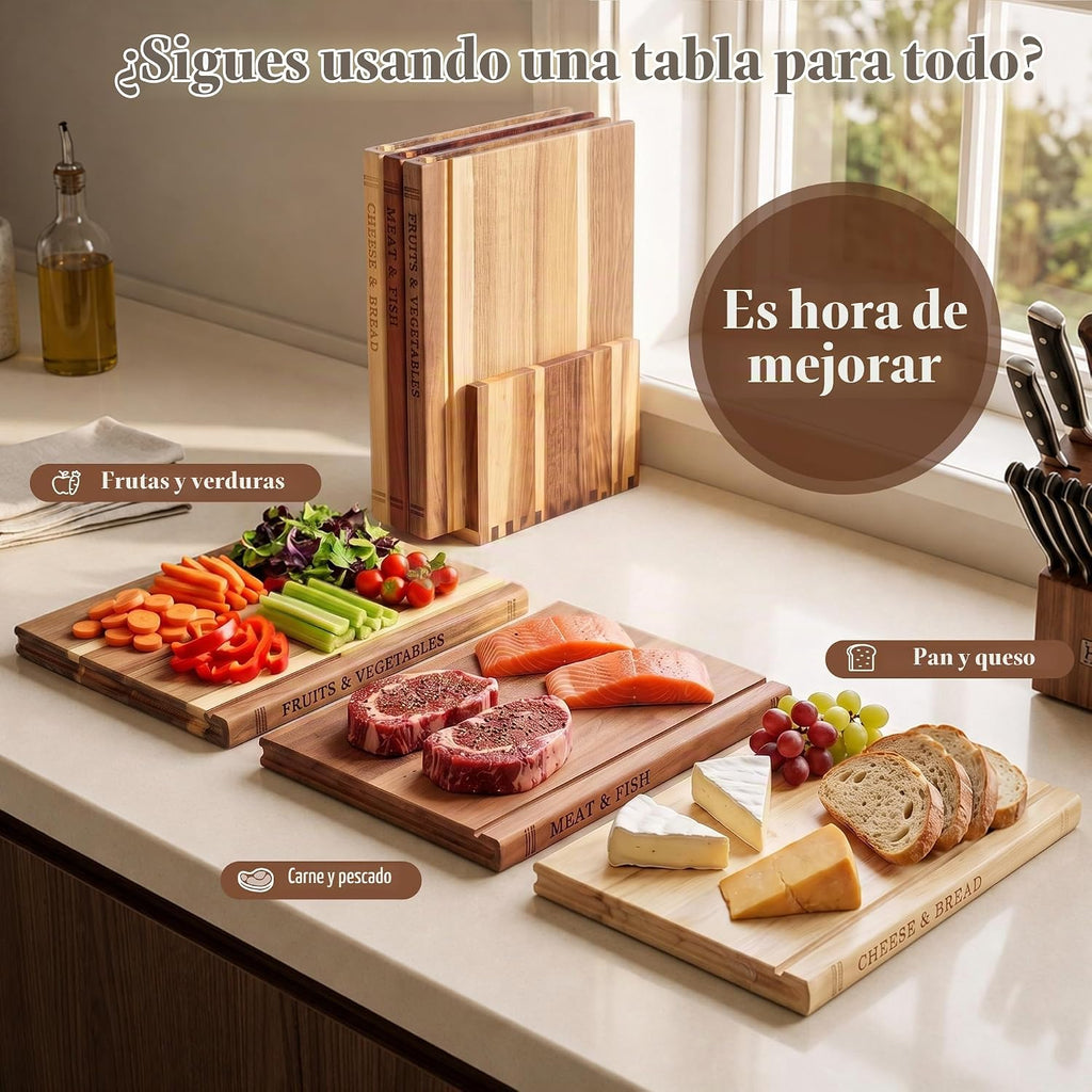 Juego de tablas de cortar de libros para cocina, tabla de cortar de...