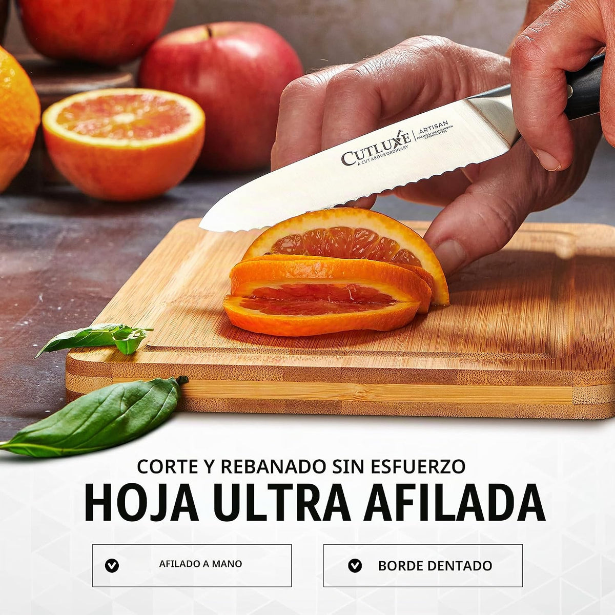 Cutluxe Cuchillo de Utilidad de Cocina \u2013 Hoja Dentada Ultra Af...