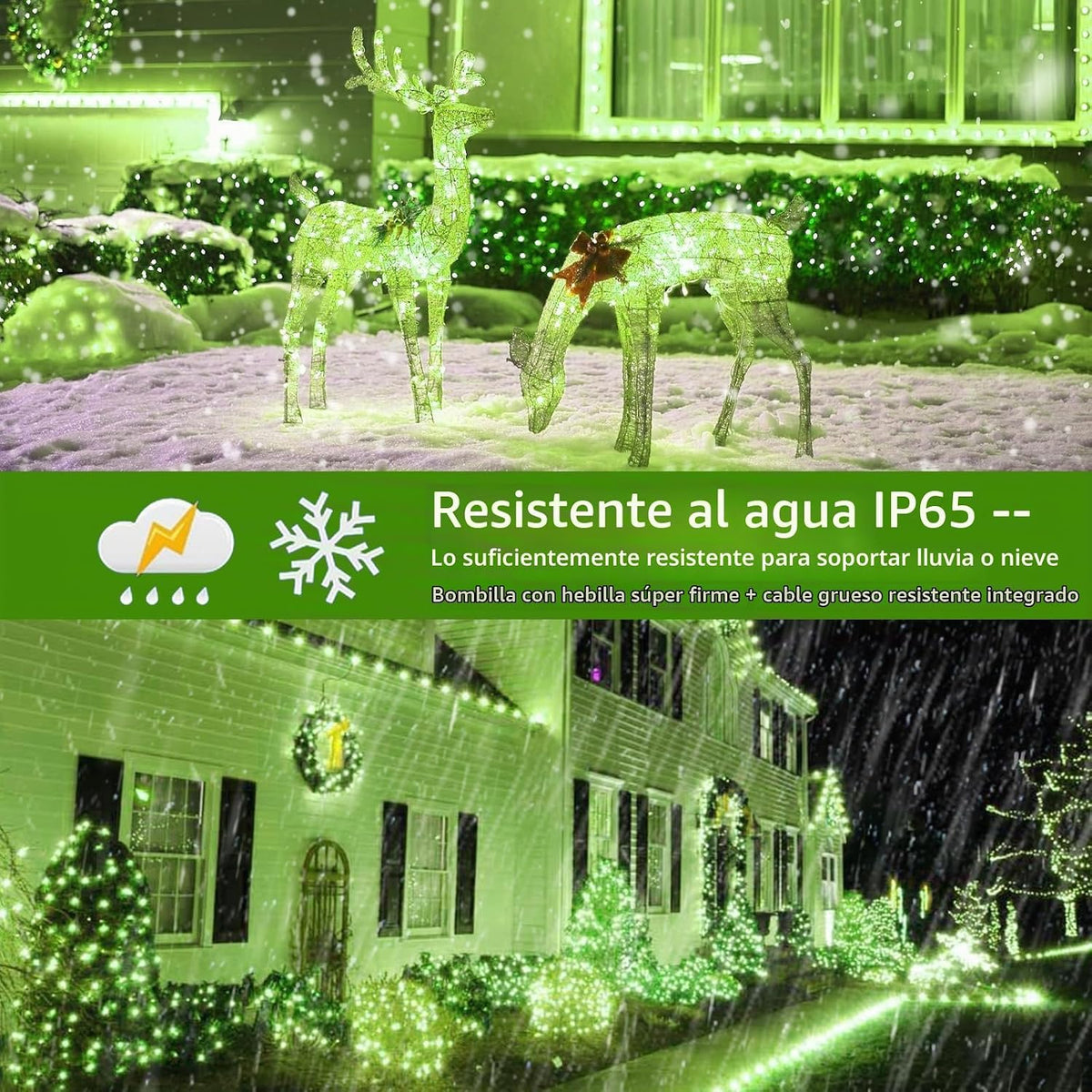 MZD8391 105FT 300LED Luz de Navidad al aire libre interior, Luz del...