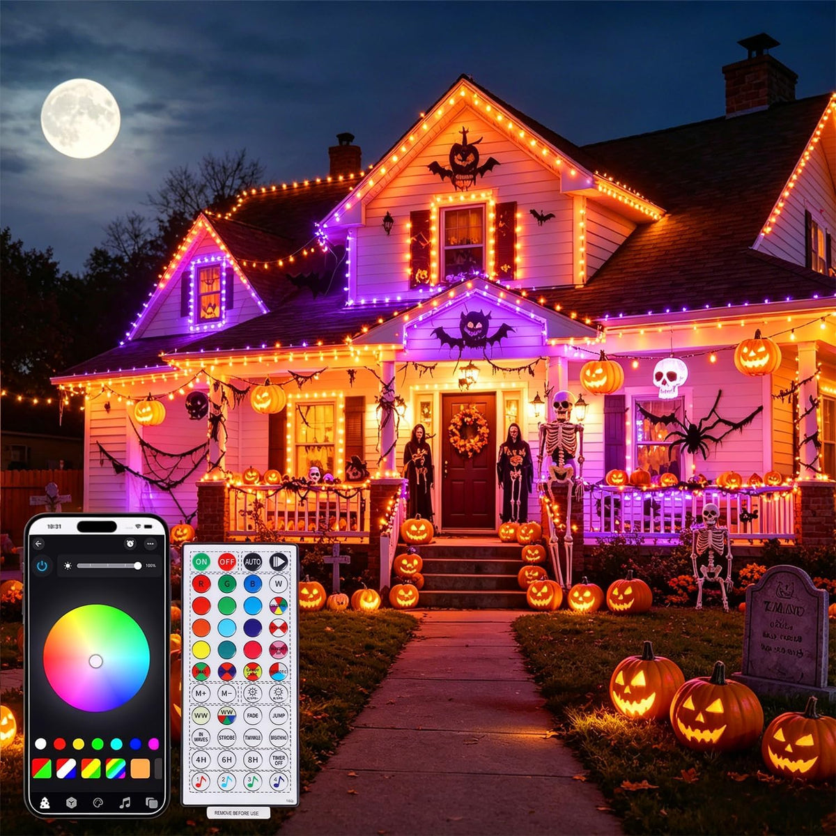 HOME LIGHTING Luces inteligentes de Halloween que cambian de color,...