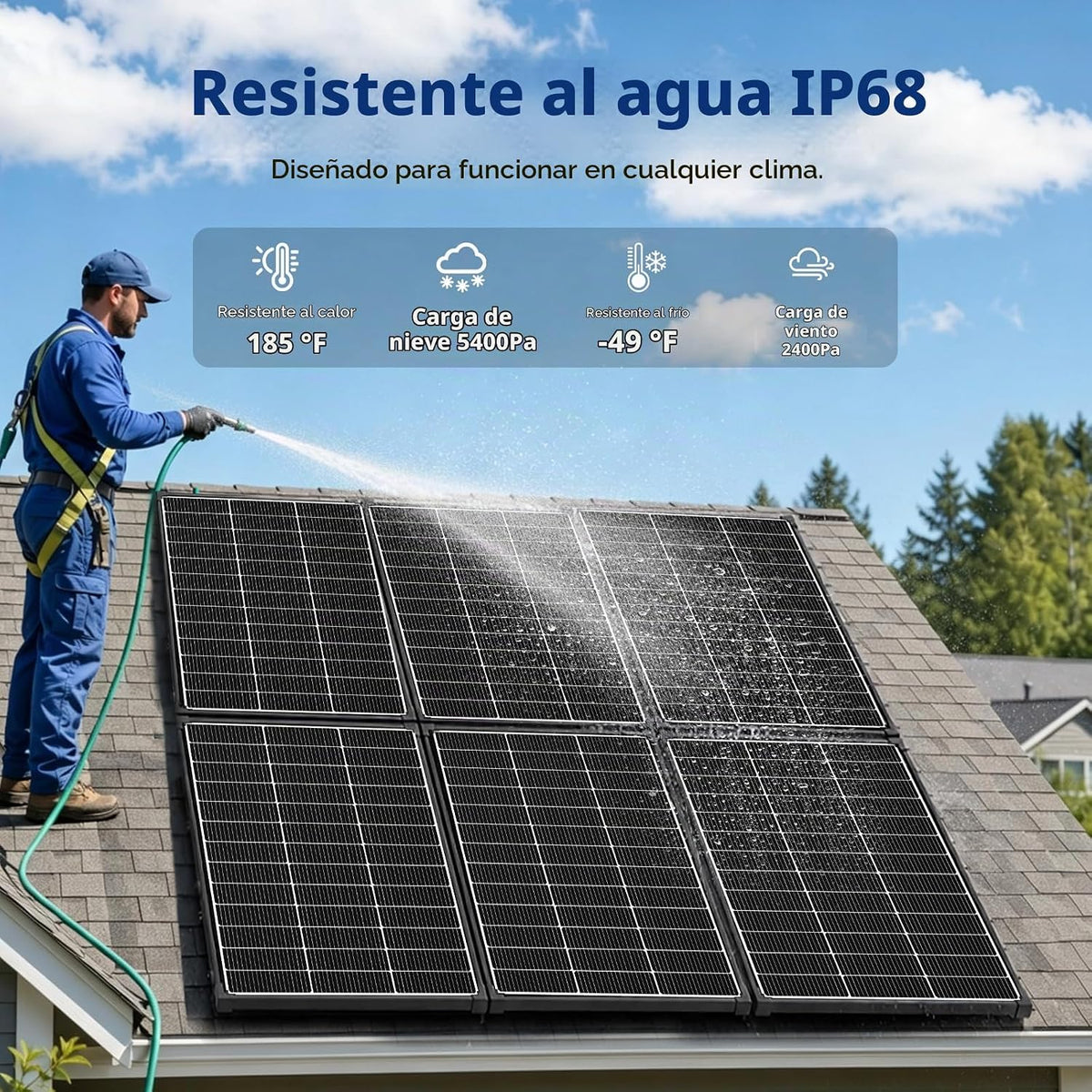 AeternaSol Paneles solares de 800 W, 4 paneles solares bifaciales d...