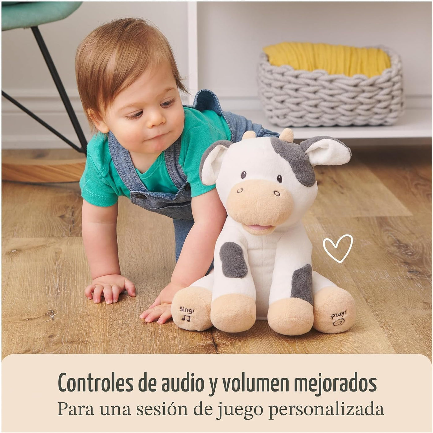 GUND Baby Buttermilk Cow Juguete musical interactivo animado de 12...
