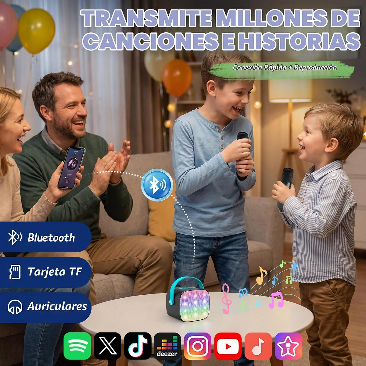 Máquina de Karaoke Mini YLL con 2 Micrófonos Inalámbricos, Mejores...