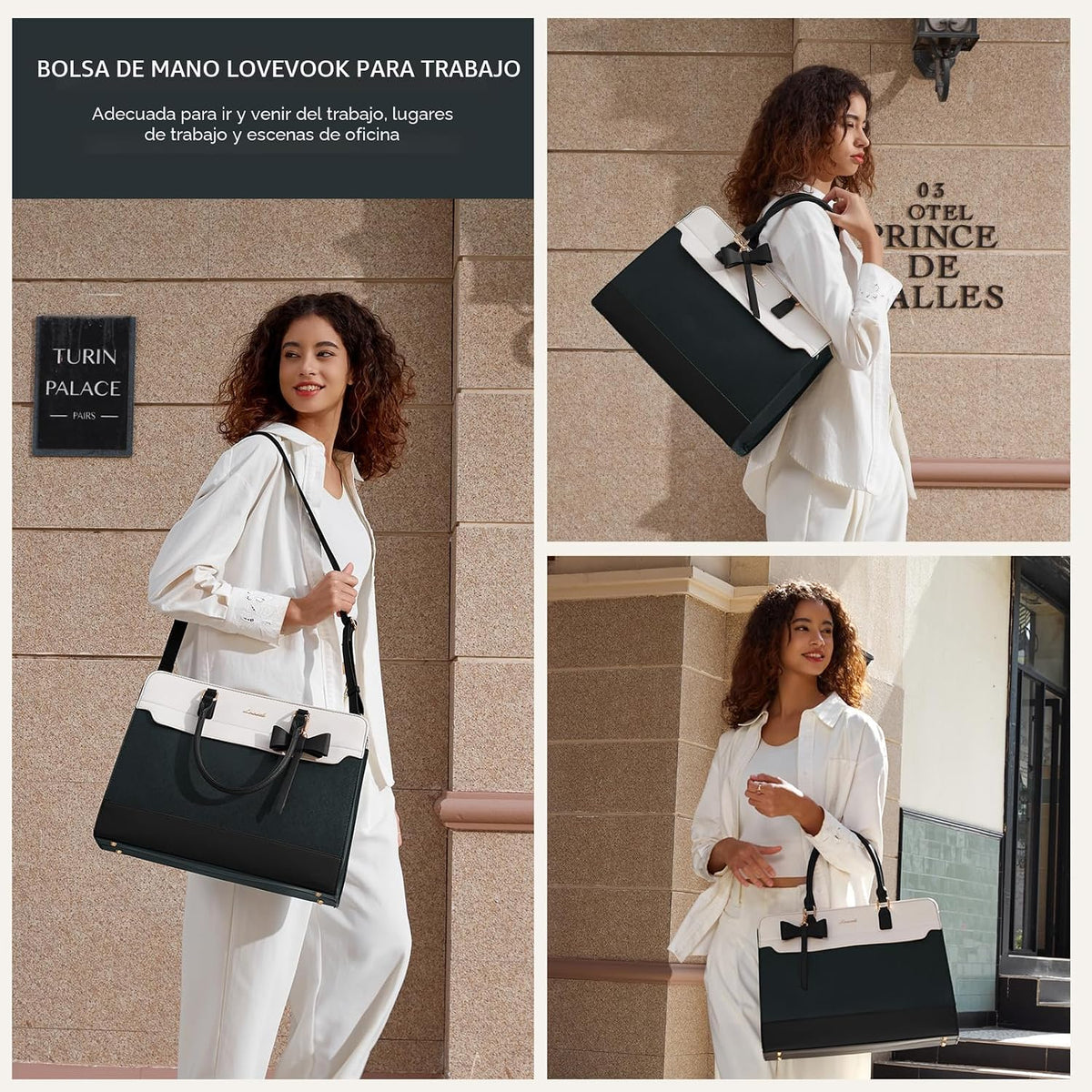 LOVEVOOK Bolso para laptop de mano para mujer, bolso de trabajo de...